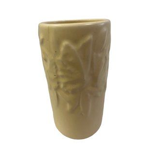 Vintage Nelson McCoy Yellow Butterfly Vase Cylinder Cabinet Vase 6"